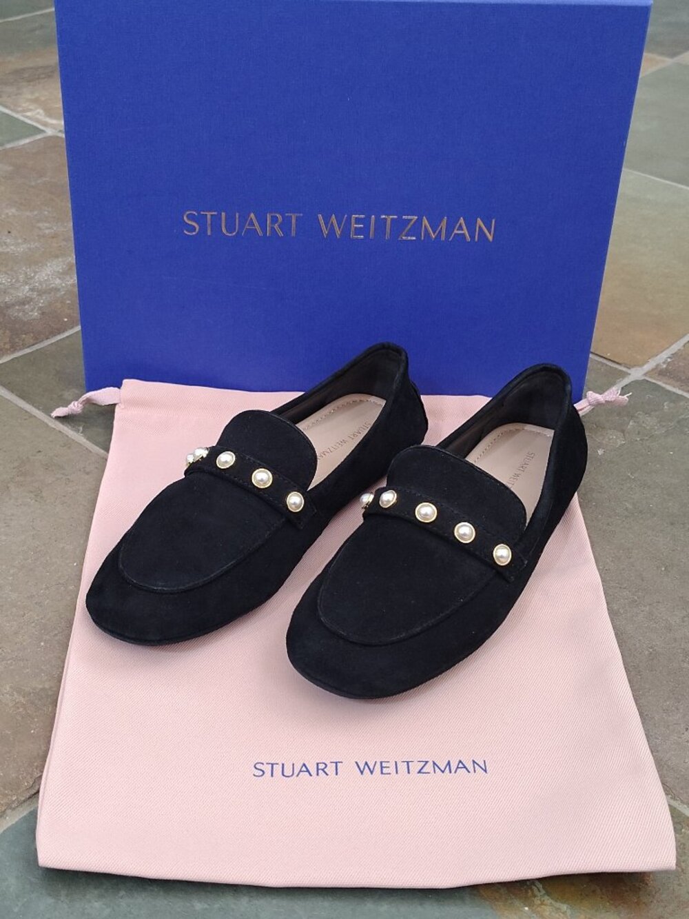 Stuart Weitzman Black Driving Loafer Shoe